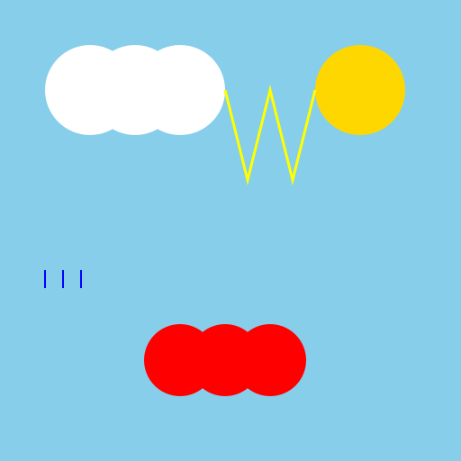 Superćelijska oluja u Seoakom naselju sa ljudima - DrawGPT