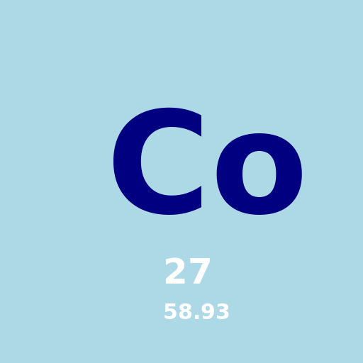 Cobalt Symbol and Atomic Number and Atomic Mass - DrawGPT