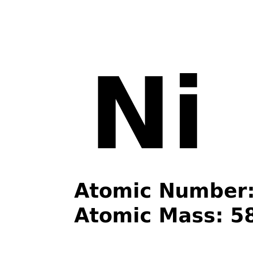 Nickel Symbol and Atomic Number and Atomic Mass - DrawGPT