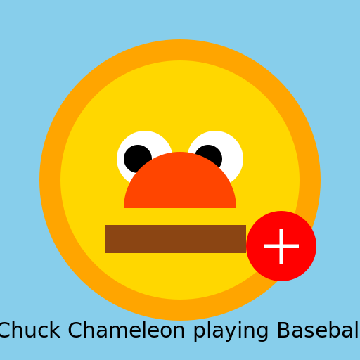 Chuck Chameleon playing Baseball from Rocko's Modern Life - DrawGPT