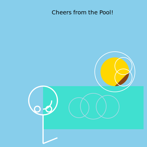 Beer-Throwing Unicorn in the Pool - DrawGPT