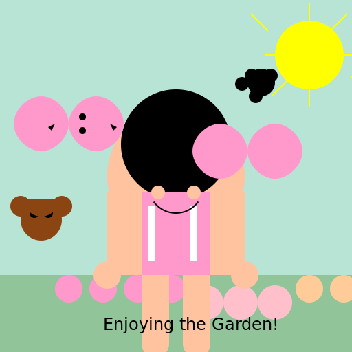 Anime Girl Playing in the Garden - DrawGPT