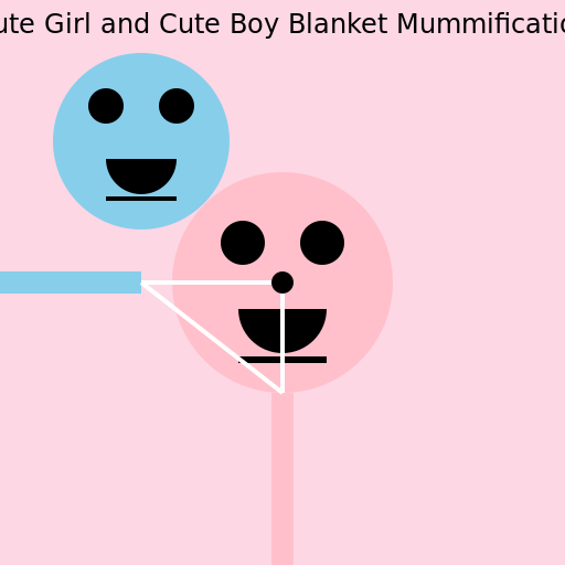 Cute Girl And Cute Boy Blanket Mummification - DrawGPT