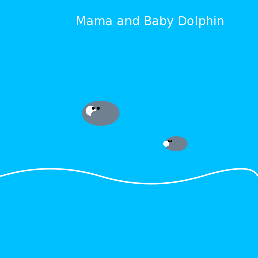 Mama and Baby Dolphin - DrawGPT