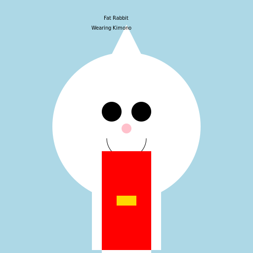 Fat Rabbit Wearing Kimono - DrawGPT