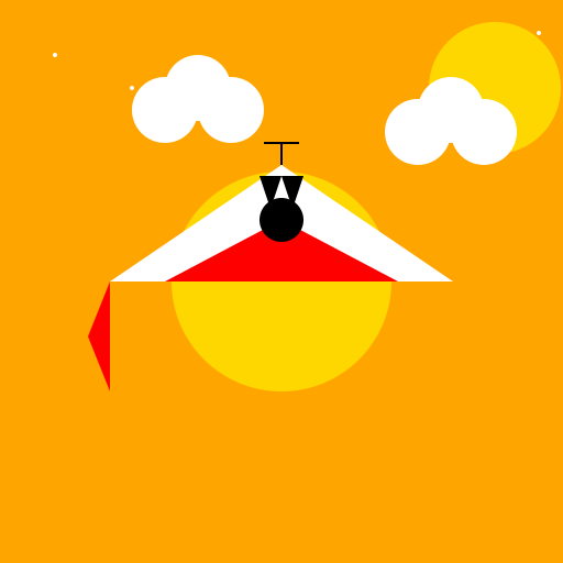 Plane piloted by a rabbit in space, with Saturn in the background at sunset - DrawGPT