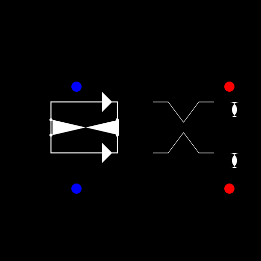 Hand-drawn Electrical Diagram for Flashing Red and Blue LEDs - DrawGPT