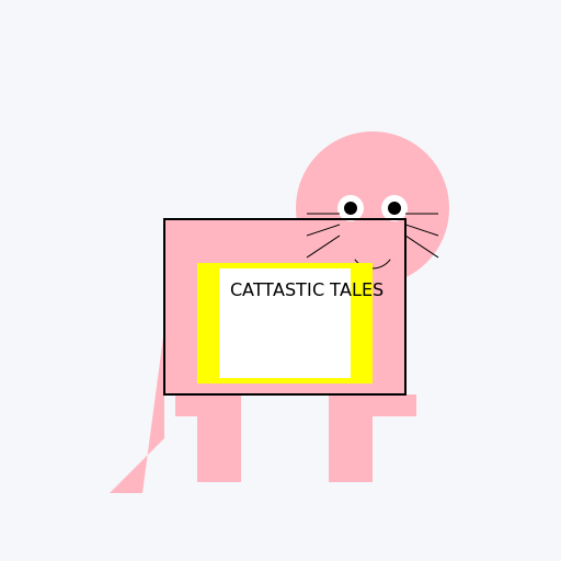 Cartoon Cat Reading - DrawGPT