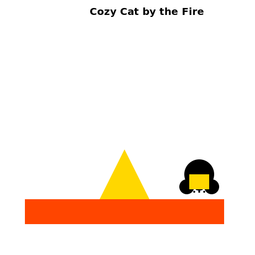 Cozy Cat by the Fire - DrawGPT