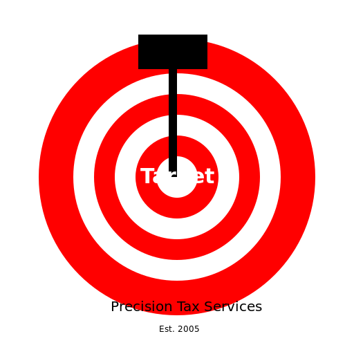 Precision Tax Services Logo with Target - DrawGPT