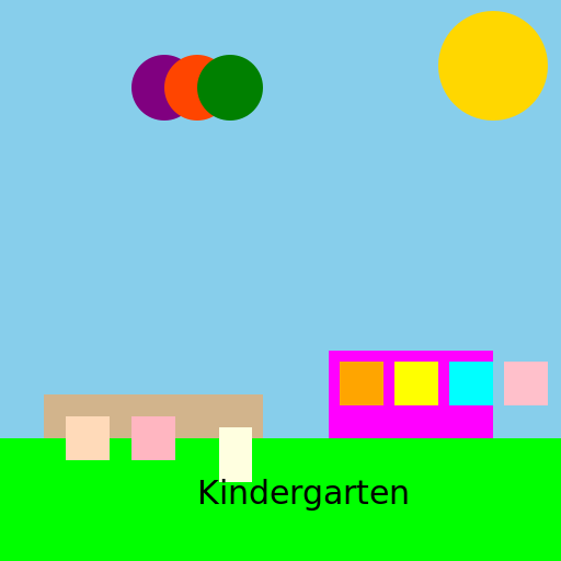 Children Play at the Kindergarten - DrawGPT