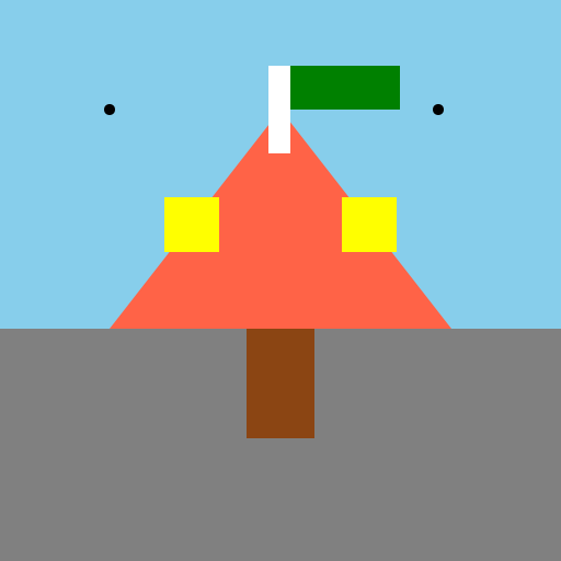 Triangle building above a city - DrawGPT