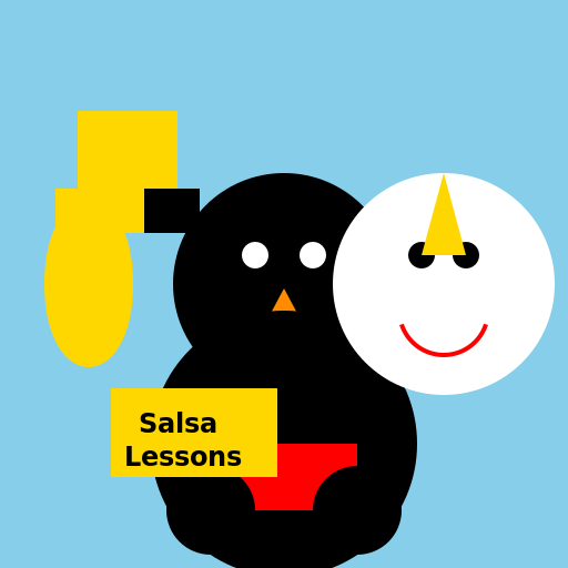 Joyful Penguin on Roller Skates, Surprised Unicorn Giving Salsa Lessons, and Wacky Banana with a Top Hat - DrawGPT