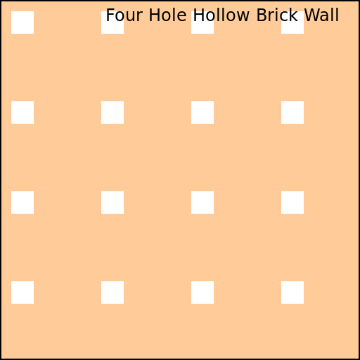 Four Hole Hollow Brick Wall Line Diagram - DrawGPT