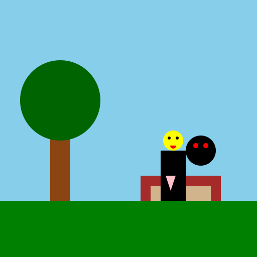 Jealous man eating an ice cream sitting next to an Apple wearing sunglasses. - DrawGPT