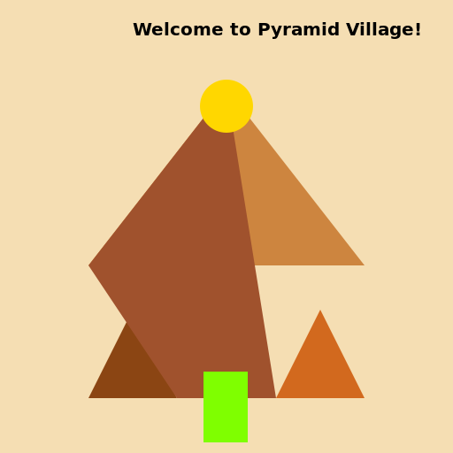 A Village of Pyramid-Shaped Houses - DrawGPT
